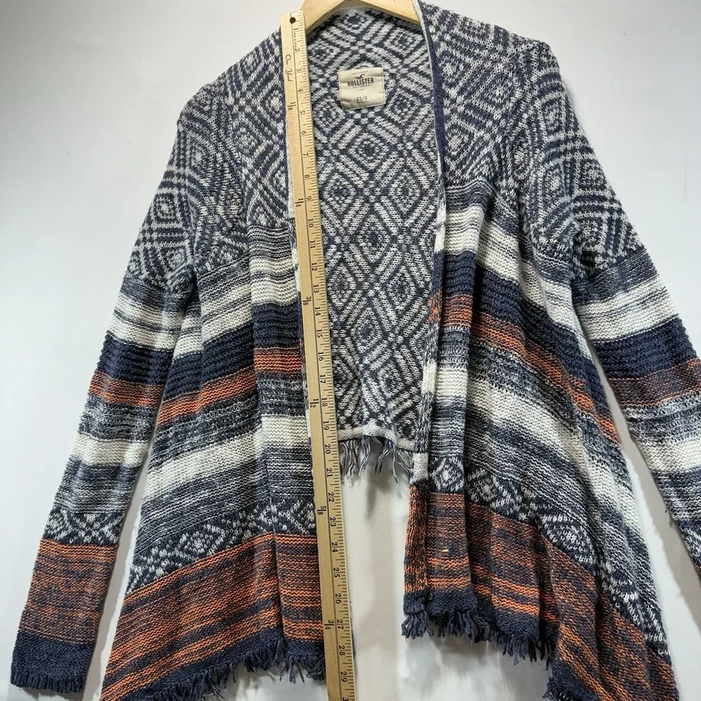 Hollister Cardigan Sweater Womens XS Multicolor Open Front Duster Boho Aztec - Picture 2 of 10